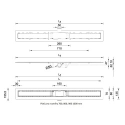 Odtokový žlab STANDARDline 2v1 (vložení dlažby)