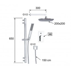 Podomítková sprchová baterie ARNO 09S02 s příslušenstvím