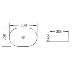 Keramické umyvadlo na desku CEDRINO 56 x35 x 14,5 cm