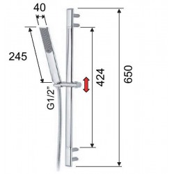 Sprchová tyč ARNO s příslušenstvím