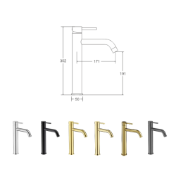 Vysoká stojanková umývadlová batéria VEO I zlatá lesklá