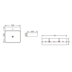 Umývátko PÁD - nástěnné i na desku 35×35×12,5 cm