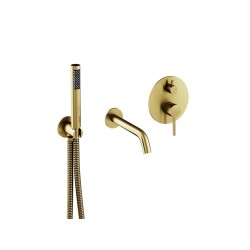 Podomietkový 3-otvorový vaňový set VEO zlatá brúsená