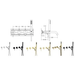 Podomietkový 4-otvorový vaňový set VEO zlatá lesklá