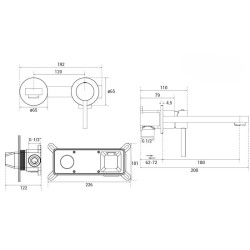 Podomítková umyvadlová baterie DECCO zlatá broušená barva
