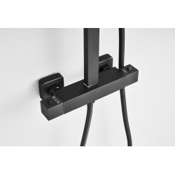 Sprchová nástenná sada s termostatickou batériou PONTOS 250 BLACK