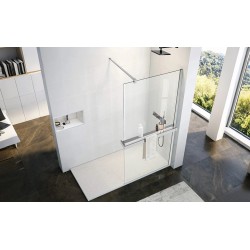 Walk-in bezdverový a bezbariérový sprchový kút LAGOS CHROM NEW 200 cm