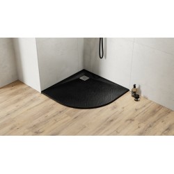 Čtvrtkruhová sprchová vanička VEXO - černá