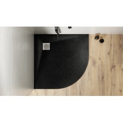 Štvrťkruhová sprchová vanička VEXO - čierna