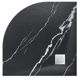Štvrťkruhová sprchová vanička VEXO MARBLE - čierna