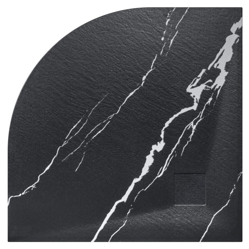 Štvrťkruhová sprchová vanička VEXO MARBLE - čierna