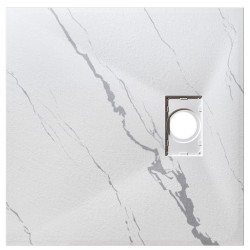 Čtvercová sprchová vanička VEXO MARBLE - bílá