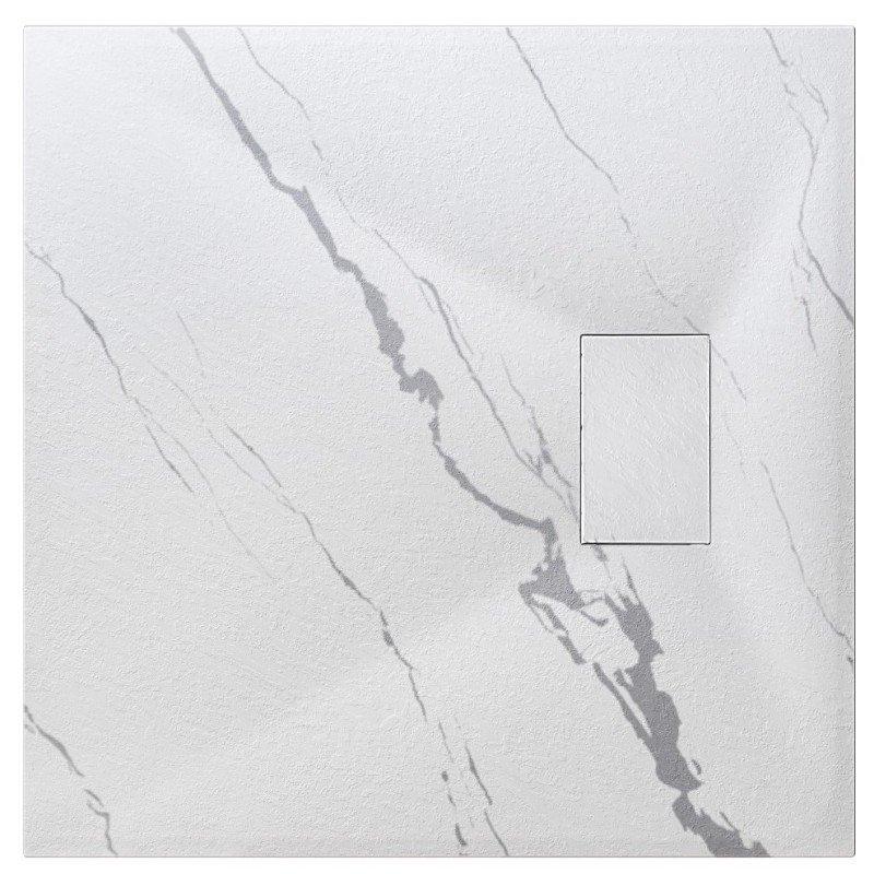 Čtvercová sprchová vanička VEXO MARBLE - bílá