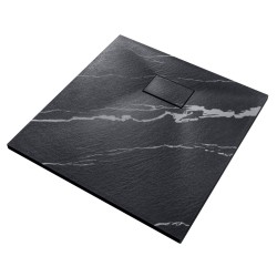 Štvorcová sprchová vanička VEXO MARBLE - čierna