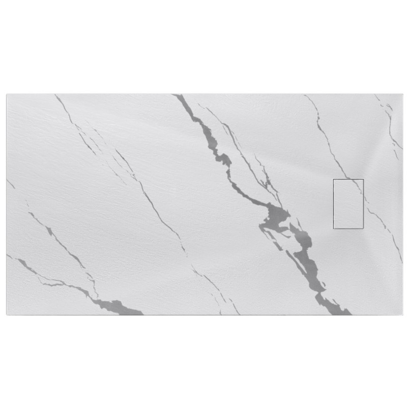 Obdĺžniková sprchová vanička VEXO MARBLE - biela