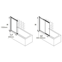 Vaňová zástena EASY SLIDE BLACK NEW