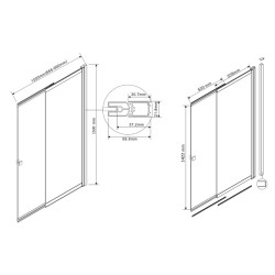 Vaňová zástena EASY SLIDE BLACK NEW