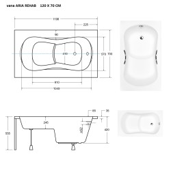 Obdĺžniková vaňa ARIA REHAB