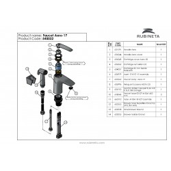 Umyvadlová baterie s bidetovou sprškou AERO-17