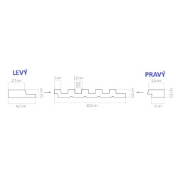 Lamelový nástenný obklad vnútorné SÉRIA A, ukončovací profil - Dub zlatý