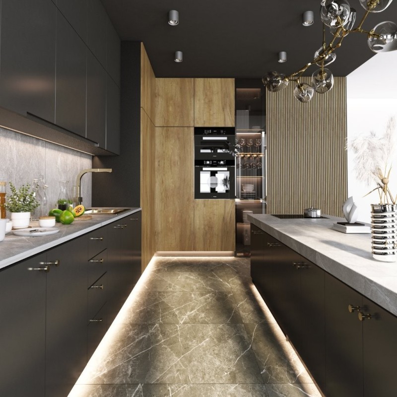 Lamelový nástenný obklad vnútorné SÉRIA A, ukončovací profil - Dub zlatý