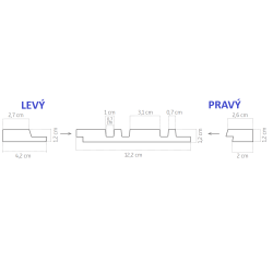 Lamelový nástěnný obklad vnitřní SÉRIE M, ukončovací profil - Ořech