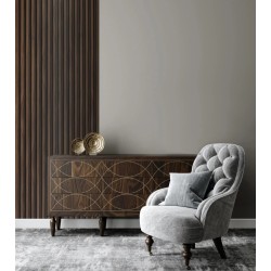 Lamelový nástěnný obklad vnitřní SÉRIE M, ukončovací profil - Ořech