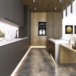 Lamelový nástěnný obklad vnitřní SÉRIE V, ukončovací profil - Dub zlatý