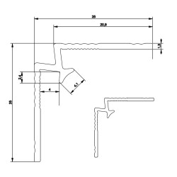 SPC nástenný obklad vnútorný - vnútorný roh