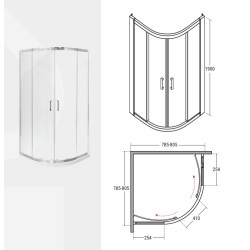 Čtvrtkruhový sprchový kout MODERN 190