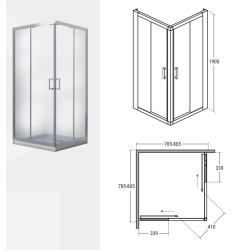 Čtvercový sprchový kout MODERN CHROM 190