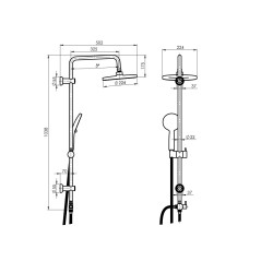 Sprchový set s hlavovou sprchou a ručnou sprchou SILVERFLOW