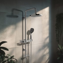 Sprchový set s hlavovou sprchou a ručnou sprchou SILVERFLOW s poličkou