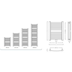 Koupelnový radiátor RETTO, rozměr 540x1800 mm, barva C12 graphite