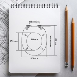 WC  sedátko OAK WHITE z MDF, soft-close