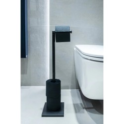 Držiak toaletného papiera, kov, čierna farba