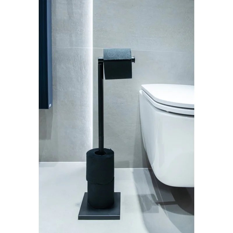 Držiak toaletného papiera, kov, čierna farba