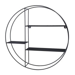 Nástěnná drátěná polička, 53x53x12 cm, černá barva