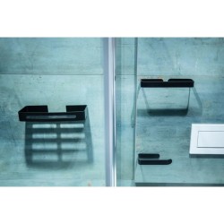 Kovová polička na nalepení 3M, 32x13x4,7 cm , černá barva