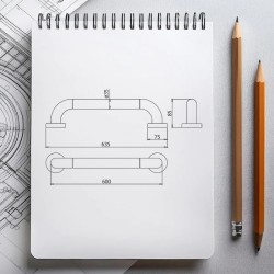 Madlo pro invalidy, 60 cm, bílá barva