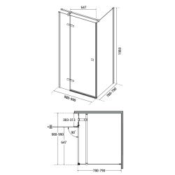 Obdélníkový sprchový kout PIXA GRAFIT