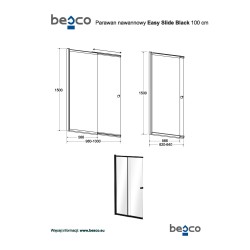 Vaňová zástena EASY SLIDE GRAFIT