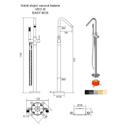 Stojanková vaňová batéria VEO III
