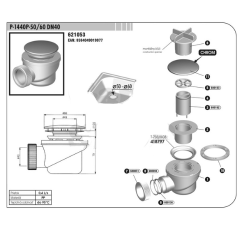 Vaničkový sifon P-1440P-50/60 DN40
