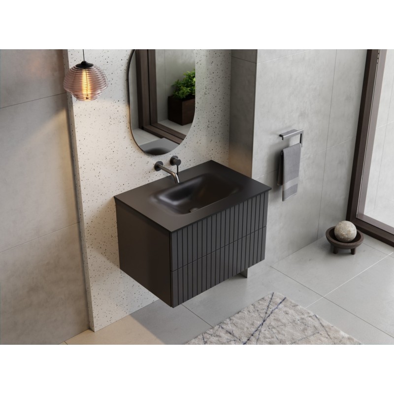 Spodní skříňka s umyvadlem AKYA LINEA grafitová matná