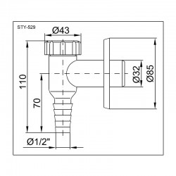 Pračkový sifon STY-529, STY-529-K