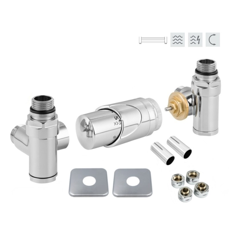 INTEGRATO-SADA, universální rohový ventil s mosaznou rozetou