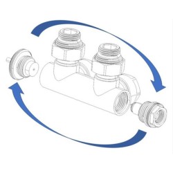 HYBRID-SADA, universální středový ventil s plastovou rozetou