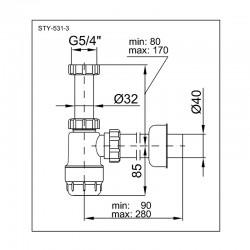 Umyvadlový sifon STY-531-3