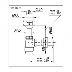 Umyvadlový sifon STY-532-40